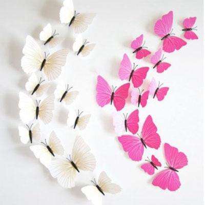 3D Butterfly Magnets (12-Piece Set) - White