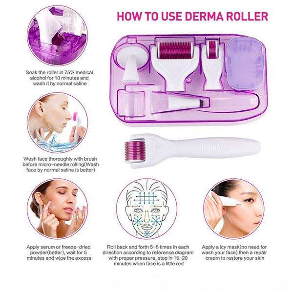 6-in-1 Derma Roller Set - Black