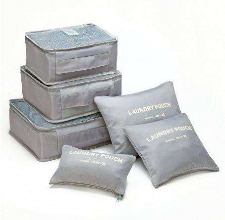 6-Piece Luggage Organiser Set - Grey