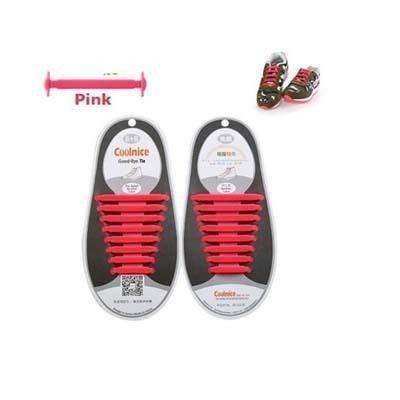 Pair of Silicone Travel Shoeslaces - Hot pink