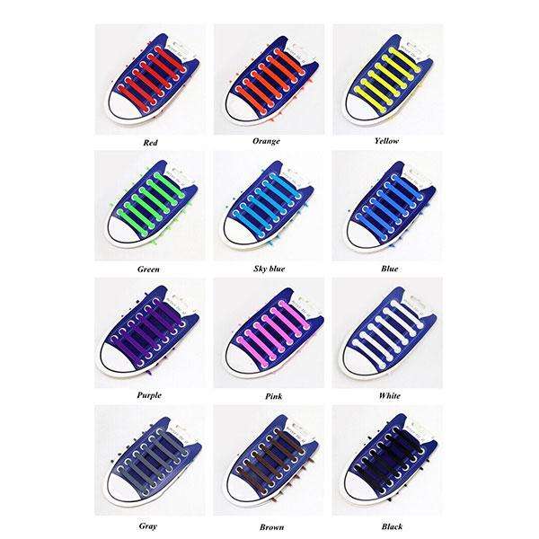 Pair of Silicone Travel Shoeslaces - Hot pink