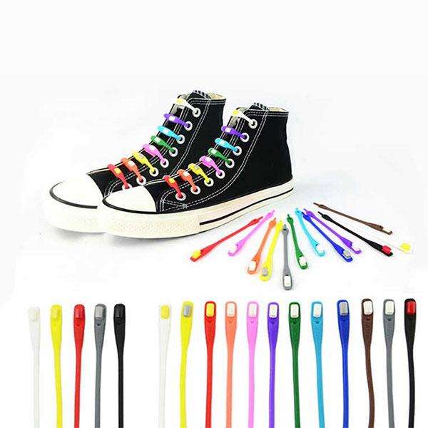 Pair of Silicone Travel Shoeslaces - Hot pink