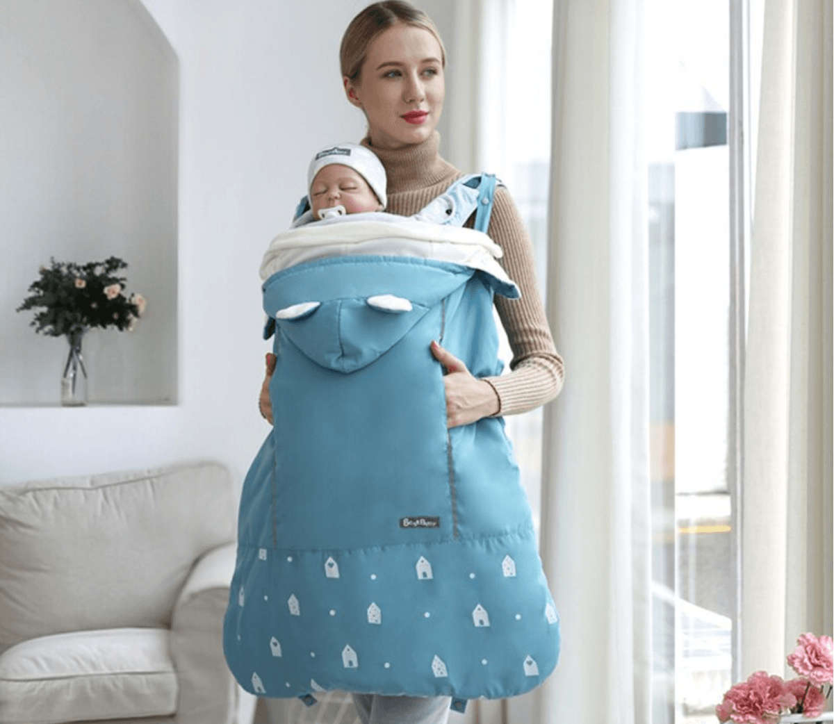 Baby Carrier Cover Blanket - Style 1 - Blue