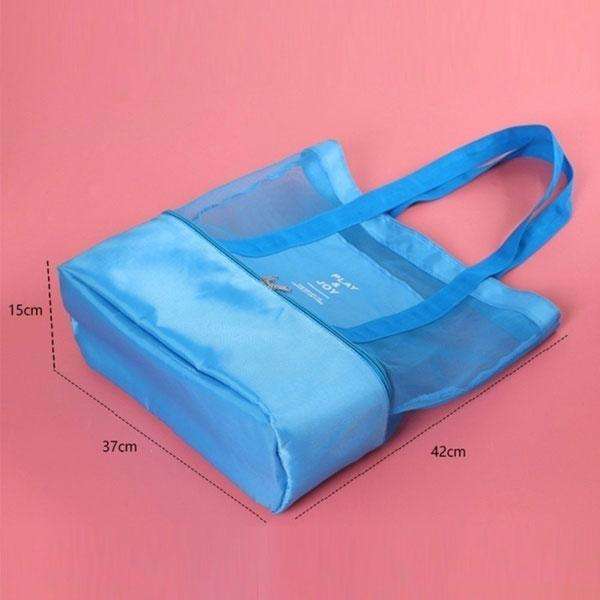 Beach and Picnic Tote Bag with Cooler - Blue or Green