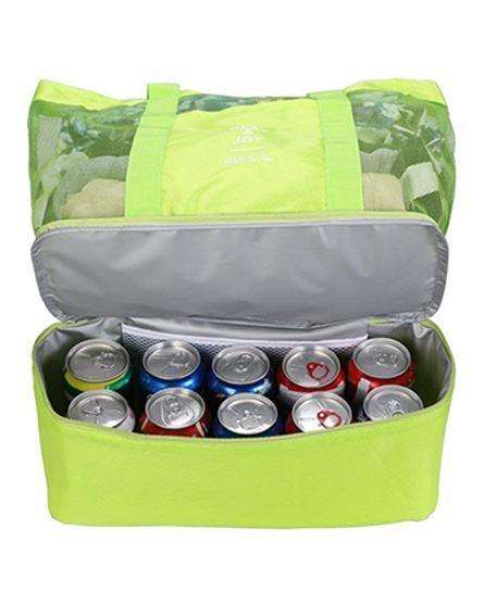 Beach and Picnic Tote Bag with Cooler - Blue or Green