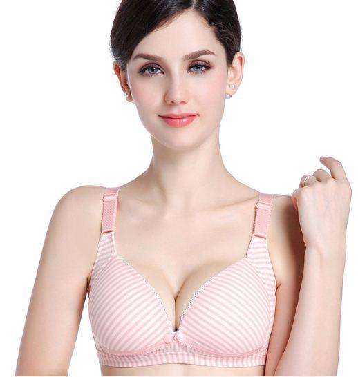 Comfy Cotton Nursing Bra - Grey Stripe / 85C