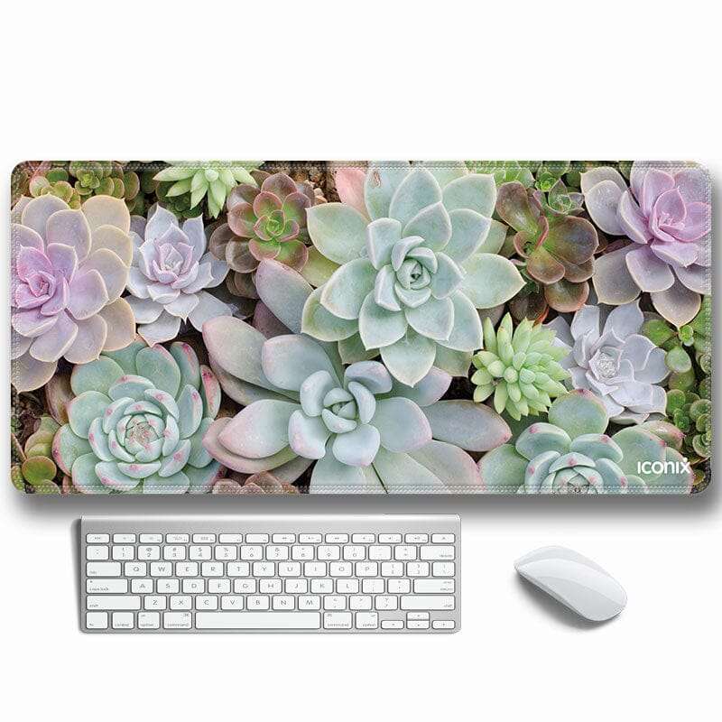 Glowing Succulents Full Desk XL Coverage Gaming and Office Mouse Pad