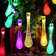 Iconix a 30-LED Solar Raindrop String Fairy Light - Warm White