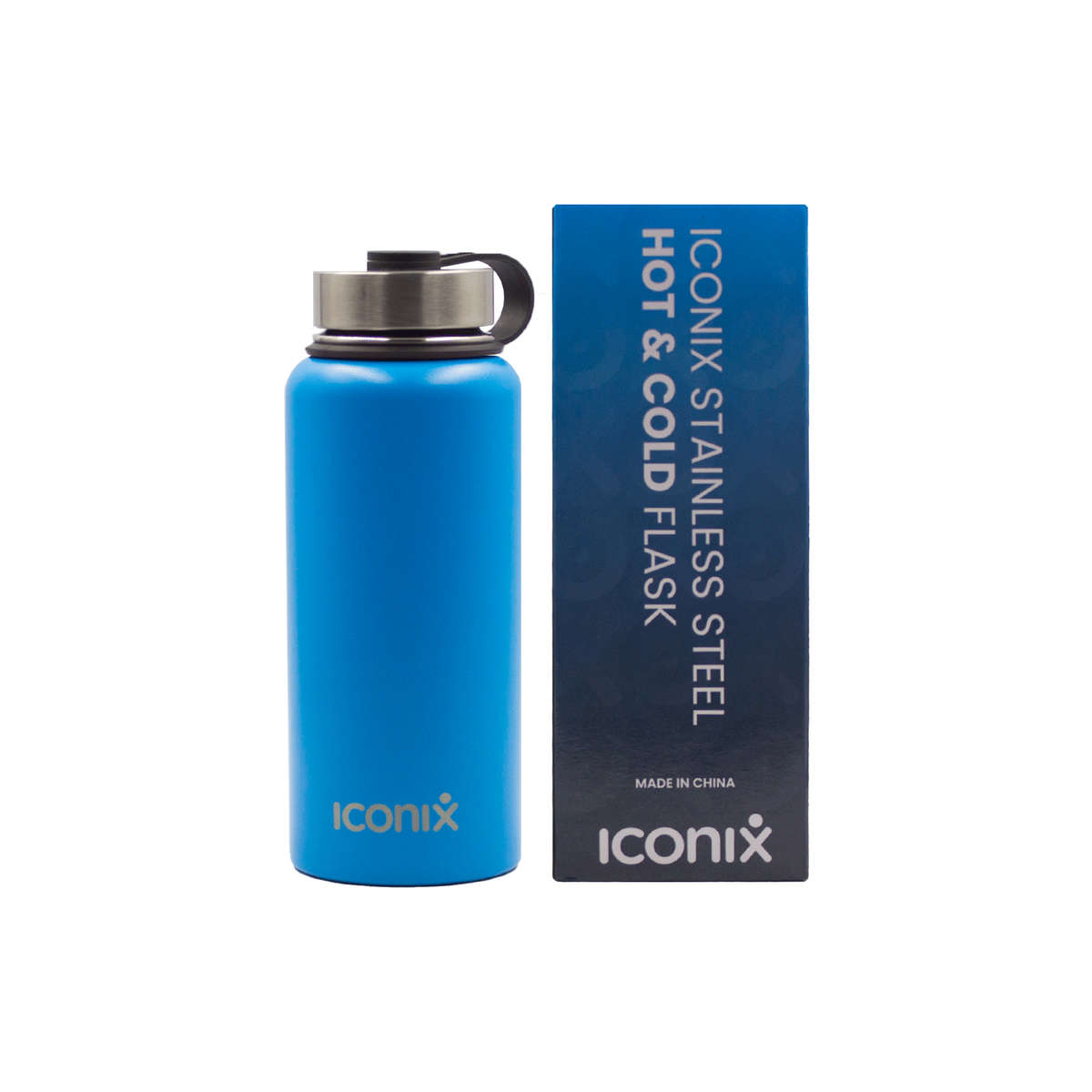Iconix Blue Stainless Steel Hot and Cold Flask - Stainless Steel Lid - 540ml