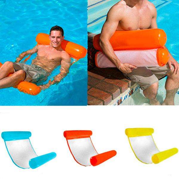 Inflatable Pool Hammock - Sky Blue, Royal Blue, Orange, Yellow or Hot Pink