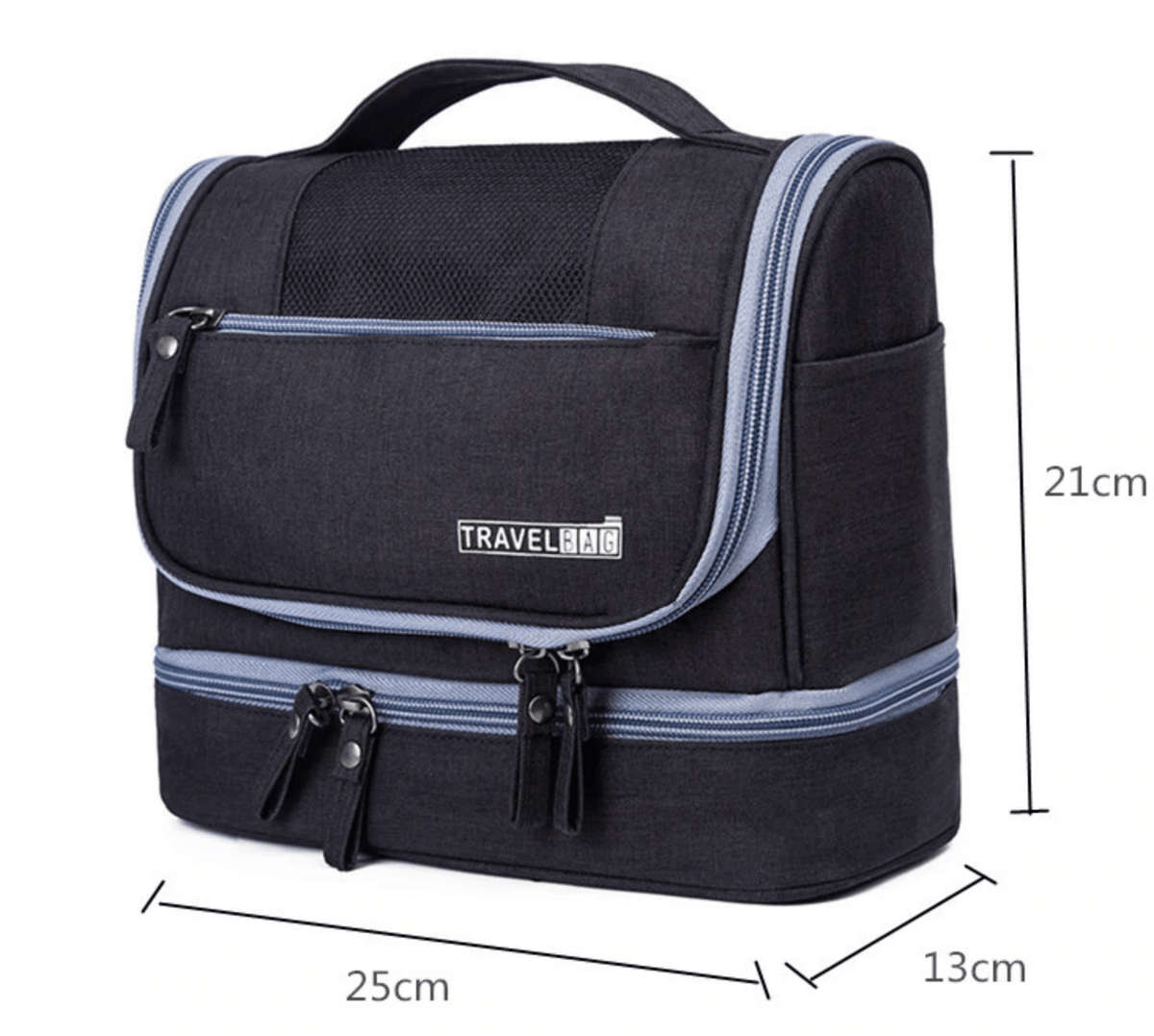 Large Waterproof Hanging Travel Toiletry Bag - Sky Blue