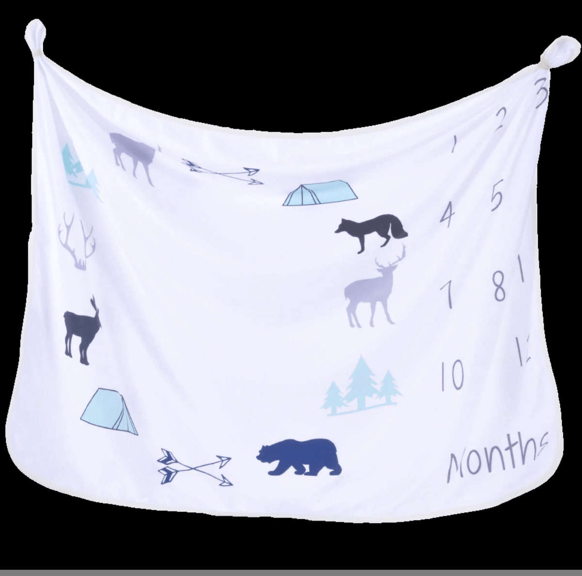 Newborn Baby Monthly Milestone Blanket - Floral Printed