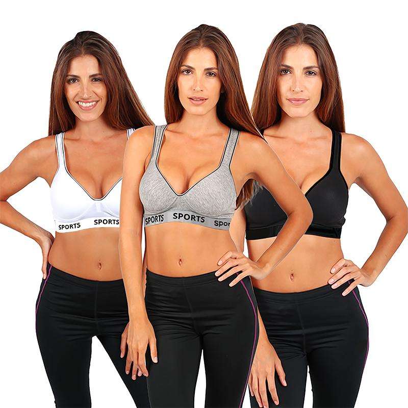 Pack of 6 Colour Wireless Sports Bra's - 8926B