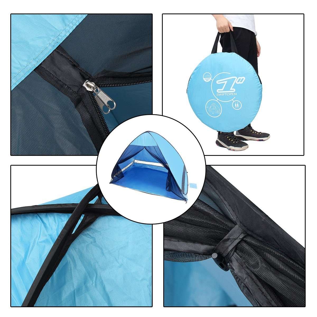 Pop-Up Beach and Camping Tent with Mesh Cover
