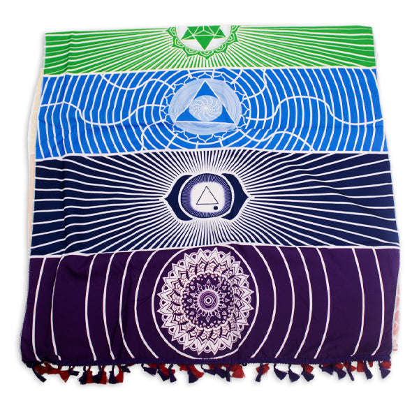 Rainbow Stripes Tapestry Beach Yoga,  Beach Throw