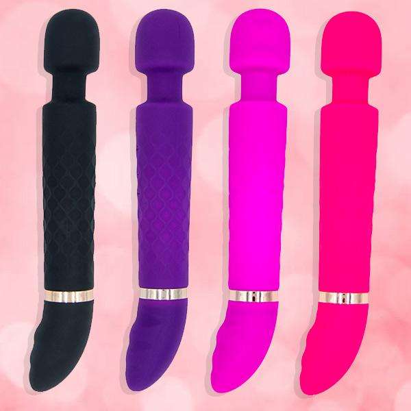 Rechargeable Magic AV Wand Massager G Spot Dildo Stick Vibrator - Pink