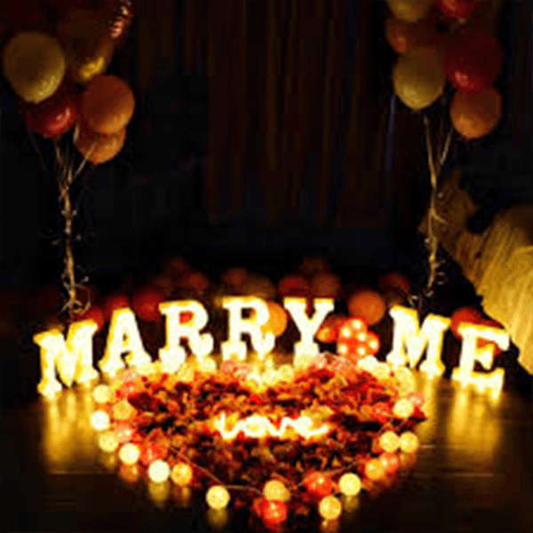 Set of Letter Marry Me Lights