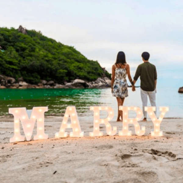 Set of Letter Marry Me Lights