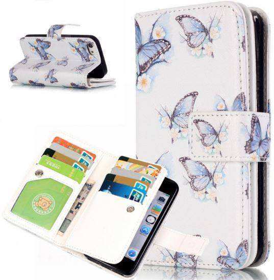 Smartphone Case with Attached Wallet - Samsung S5 / Butterfly