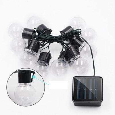 Solar Powered Retro Bulb String Of 10  LED Lights