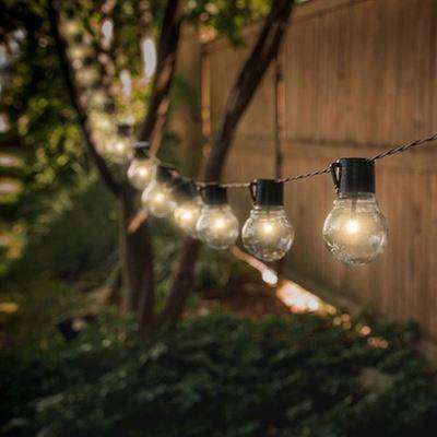 Solar Powered Retro Bulb String Of 10  LED Lights