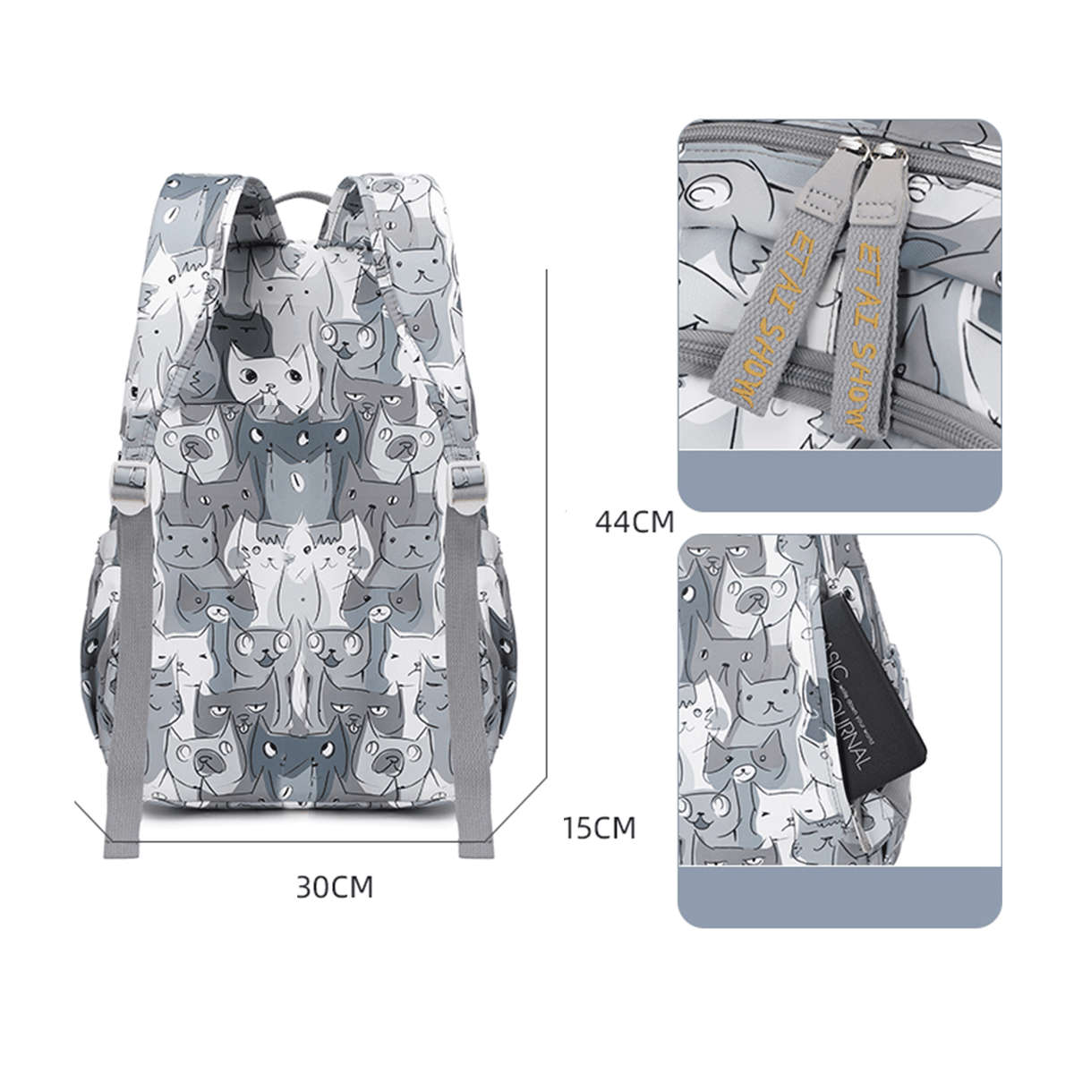 Student Cat-Tastic Cat Print Backpack