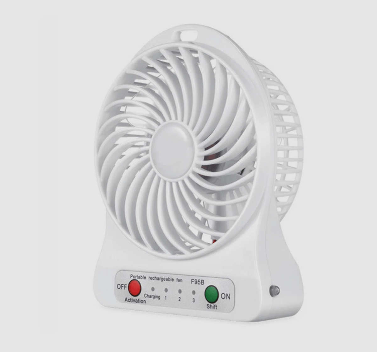 USB Mini Rechargeable Desktop Fan - WHITE