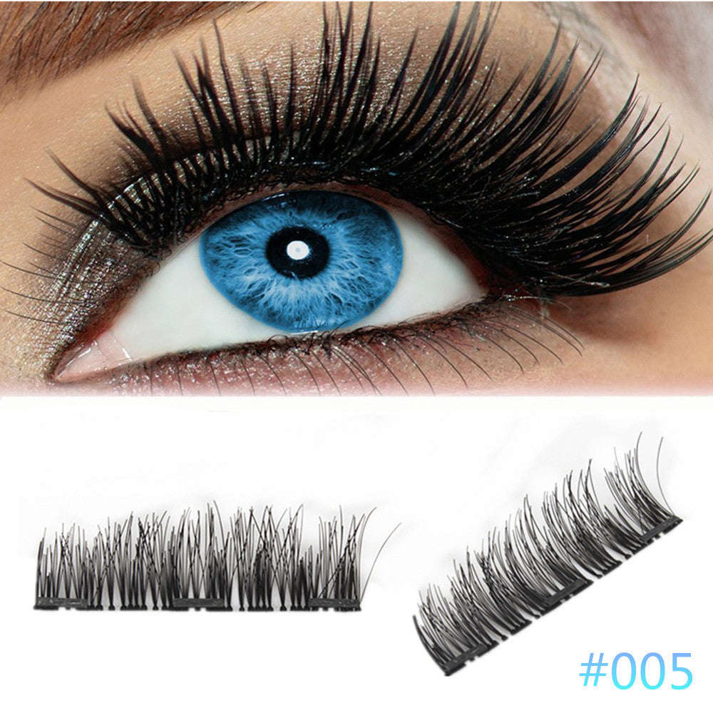 4Pcs Ultra-thin 0.2mm Magnetic Eye Lashes 3D Reusable False Magnet Eyelash - A
