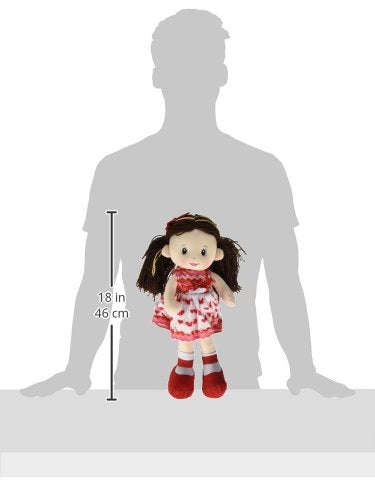 Linzy Nora Rag Doll, Heart Dress, Valentine Collection, Red 16"