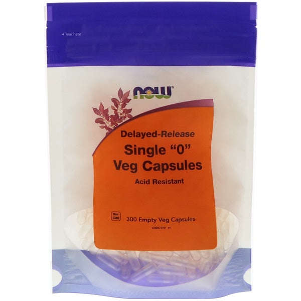Now Foods, Single "0" Veg Capsules, Delayed-Release, 300 Empty Veg Capsules