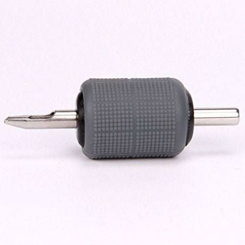 Tattoo Grip 25mm Black Aluminum Alloy Self Lock Tattoo Grips with Gray Silicone Grip Cover Tattoo...