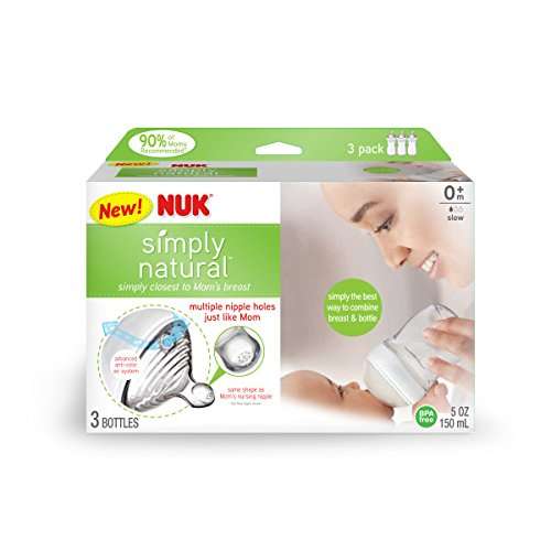 NUK Simply Natural Bottle, 5 Ounce, 3 Pack