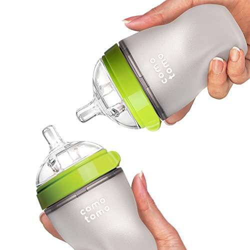 Comotomo Baby Bottle, Green, 8 Ounce, 2 Count