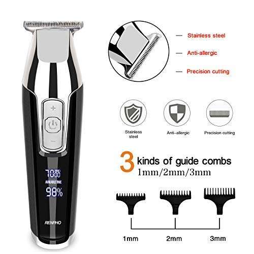 RENPHO Cordless Hair Clippers Beard Trimmer Hair Trimmer Rechargeable Hair Cutting Kit for Men...