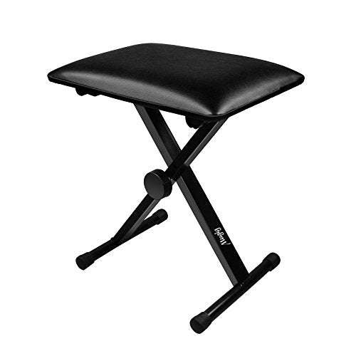 Mugig Piano Keyboard Bench, 3 Height Adjustable Keyboard Seat with 35mm Leather, Keyboard Stool f...