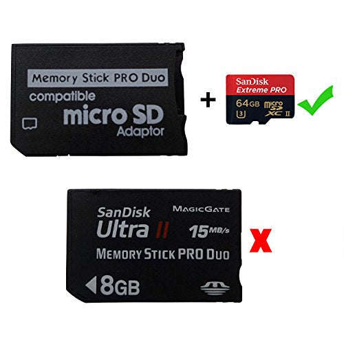 PSP Memory Stick Adapter, Funturbo Micro SD to Memory Stick PRO Duo MagicGate Card for Sony Plays...