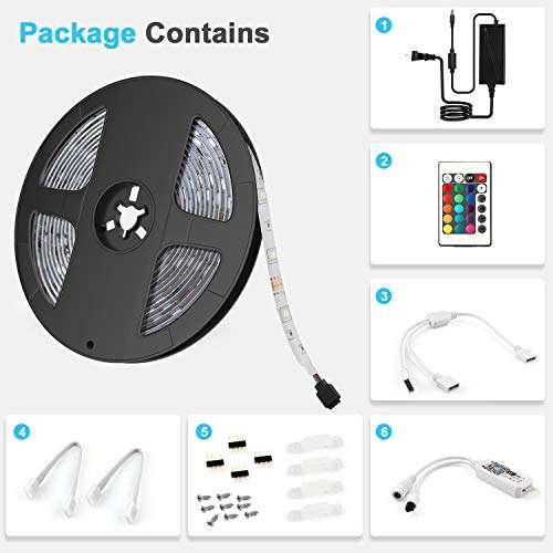 Hedynshine 33 Ft LED Strip Lights, WiFi LED Light Strip Kit with 300 LEDs SMD 5050 RGB TV Light, ...