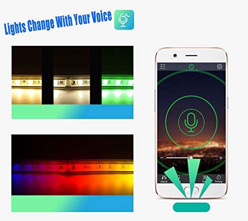 6.5ft Backlight Light Strip Kit for 24"-60" For TV,Mirror,PC, APP Control Sync to Music, Bias Lig...