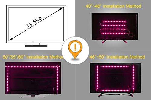 6.5ft Backlight Light Strip Kit for 24"-60" For TV,Mirror,PC, APP Control Sync to Music, Bias Lig...