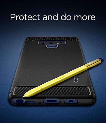 Spigen [Rugged Armor] Galaxy Note 9 Case with Resilient Shock Absorption and Carbon Fiber Design ...