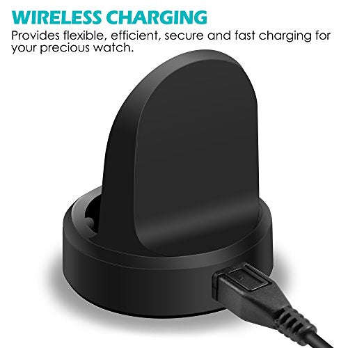 Wireless Charger for Samsung Gear S3, Frontier and Classic, AFUNTA Charging Dock Cradle with USB ...