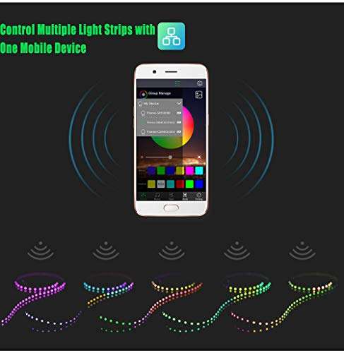 6.5ft Backlight Light Strip Kit for 24"-60" For TV,Mirror,PC, APP Control Sync to Music, Bias Lig...