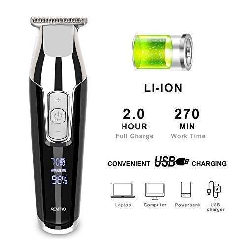 RENPHO Cordless Hair Clippers Beard Trimmer Hair Trimmer Rechargeable Hair Cutting Kit for Men...