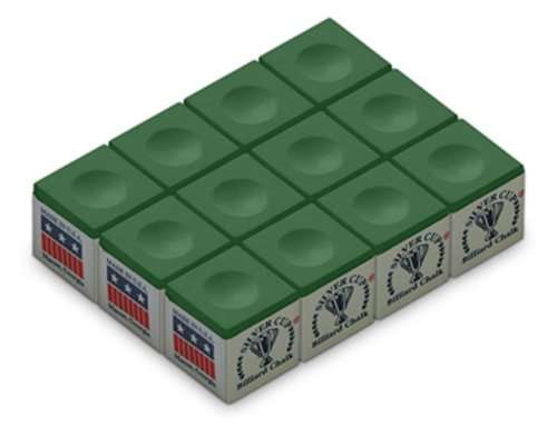 Silver Cup Billiard/Pool Cue Chalk Box, 12 Cubes