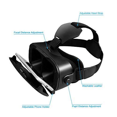 Canbor VR Headset with Remote Controller, Virtual Reality Headset 3D VR Goggles Glasses for 3D Mo...