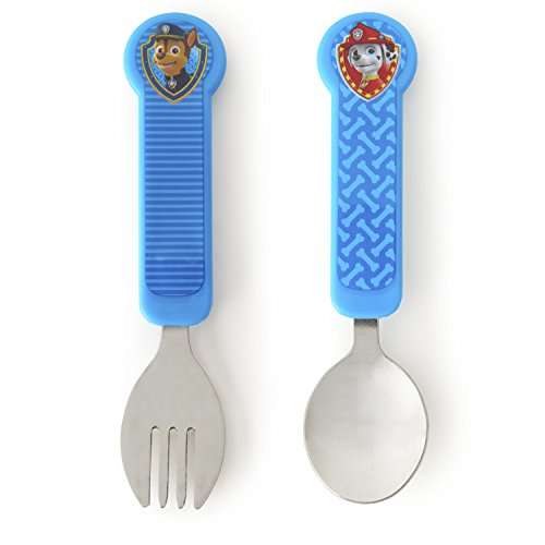 Munchkin PAW Patrol Toddler Fork and Spoon Utensil Set, Blue