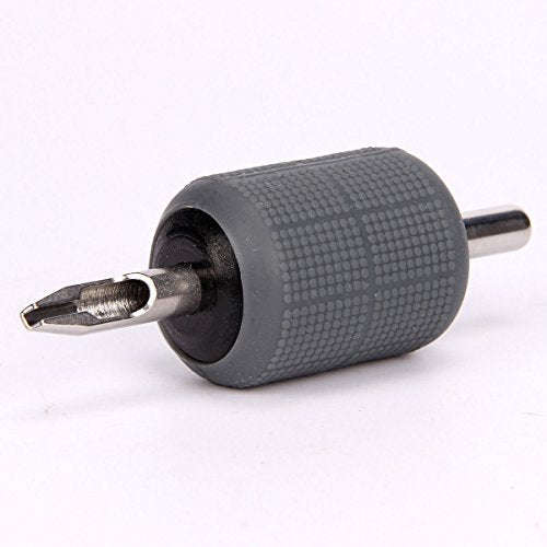 Tattoo Grip 25mm Black Aluminum Alloy Self Lock Tattoo Grips with Gray Silicone Grip Cover Tattoo...