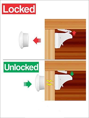 Eco-Baby Child Safety Magnetic Cabinet and Drawer Locks for Proofing Kitchen 12 Pack Child Latches