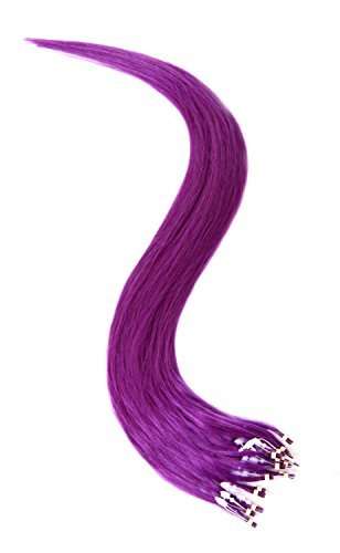 18" Purple Micro Loop Ring Human Hair Extensions 10 Strands