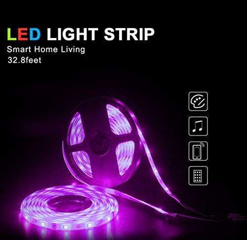 Hedynshine 33 Ft LED Strip Lights, WiFi LED Light Strip Kit with 300 LEDs SMD 5050 RGB TV Light, ...